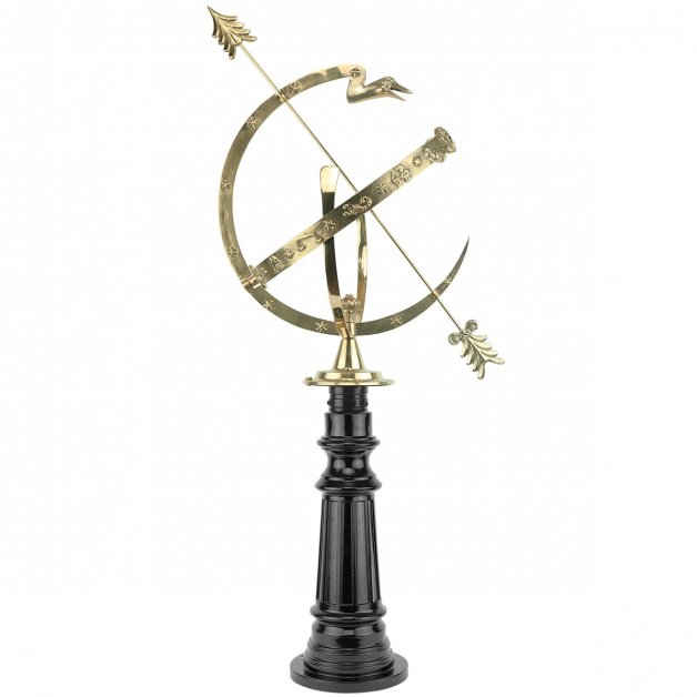 Sundails Bronze Brass Solar clock snake on pole brass - 105 cm