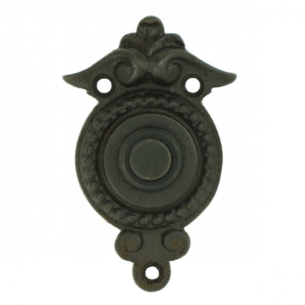 Hardware Doorbells Pressing bell rural brown iron Meißen - 78 mm