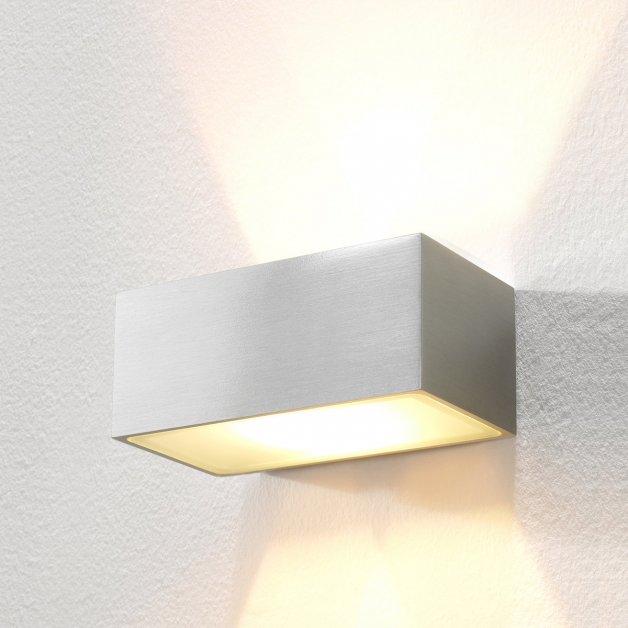 Muurlampen Designlamp Up Down ruw aluminium Ayas - 13 cm