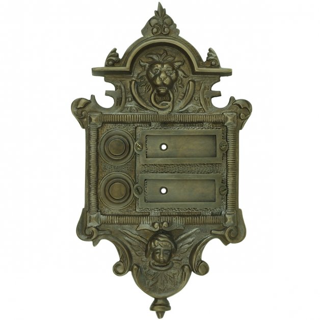 Hardware Doorbells Doorbell double antique brass Aken - 215 mm