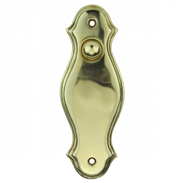 Hardware Doorbells Doorbell plate polished brass Alzey - 133 mm