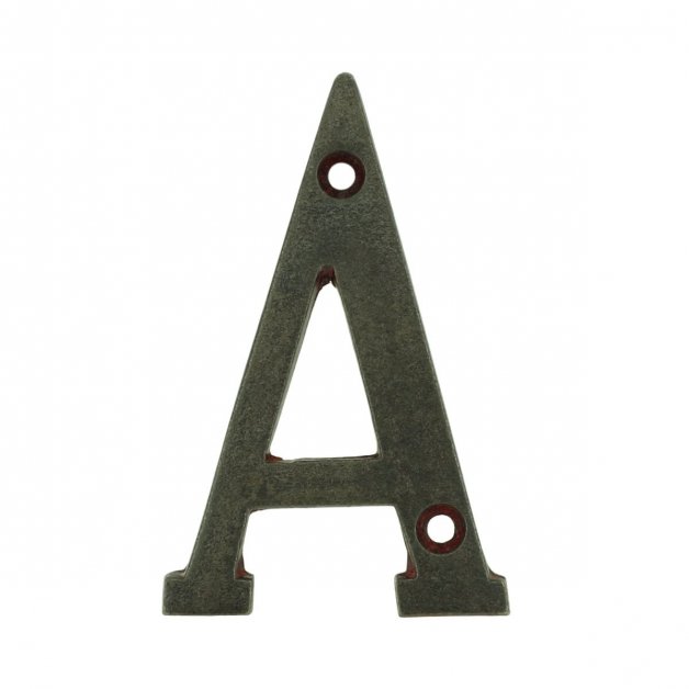 Geveldecoratie Nummers & Letters Huisletter toevoeging A rustiek ijzer - 75 mm