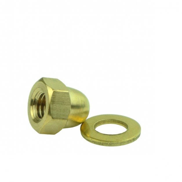 Nut caps with ring M10 brass - 10-pieces