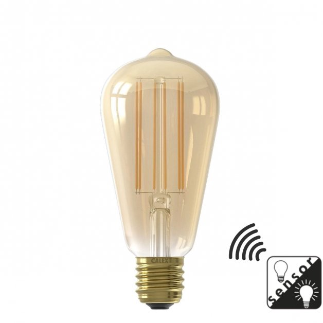 Sensorlampe filament dag og nat guld - 4.5W