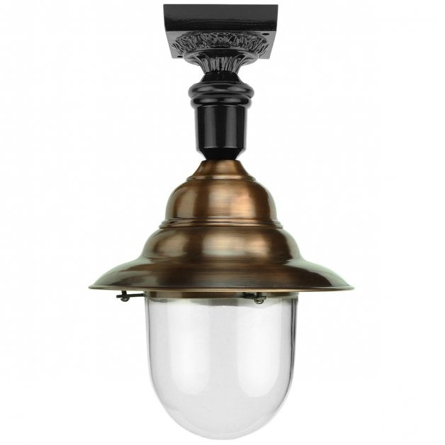 Buitenlampen Klassiek Landelijk Plafondlamp met stolp Banholt koper - 49 cm