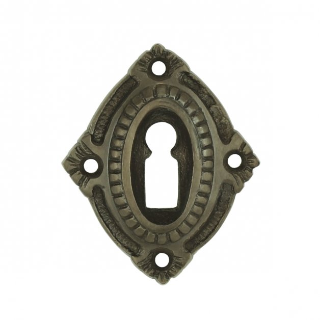 Door key rosette antique bronze Gotha - 66 mm