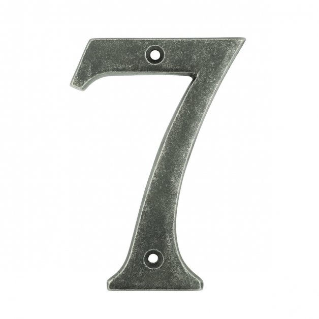 Geveldecoratie Nummers & Letters Huis cijfer 7 zeven trendy cool nikkel - 102 mm