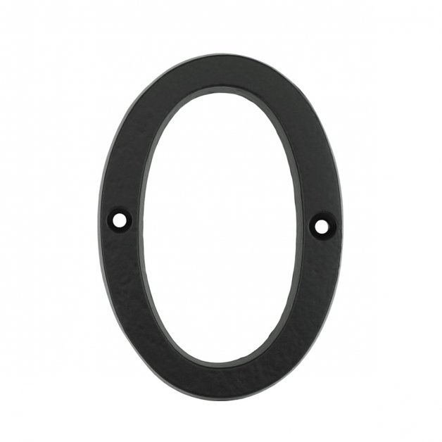 Porte numéro 0 zéro fer noir - 102 mm