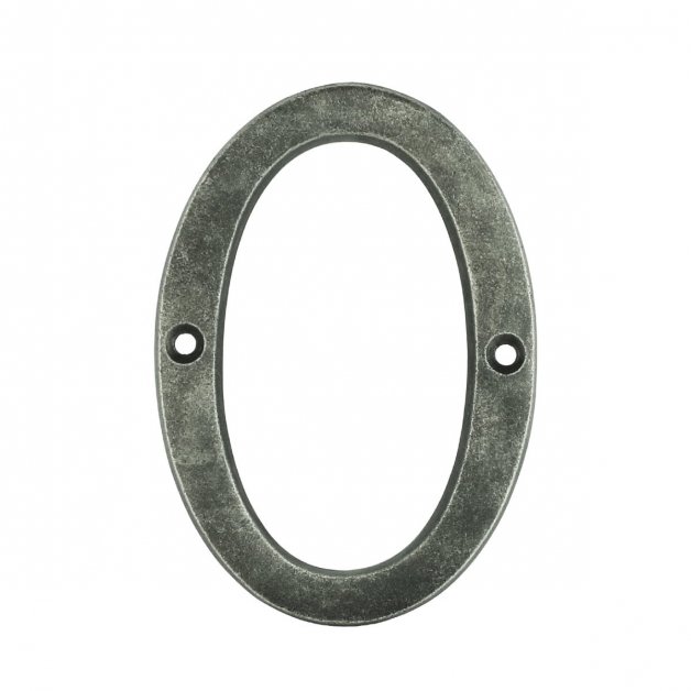 Porte numéro 0 zéro argent vintage - 102 mm