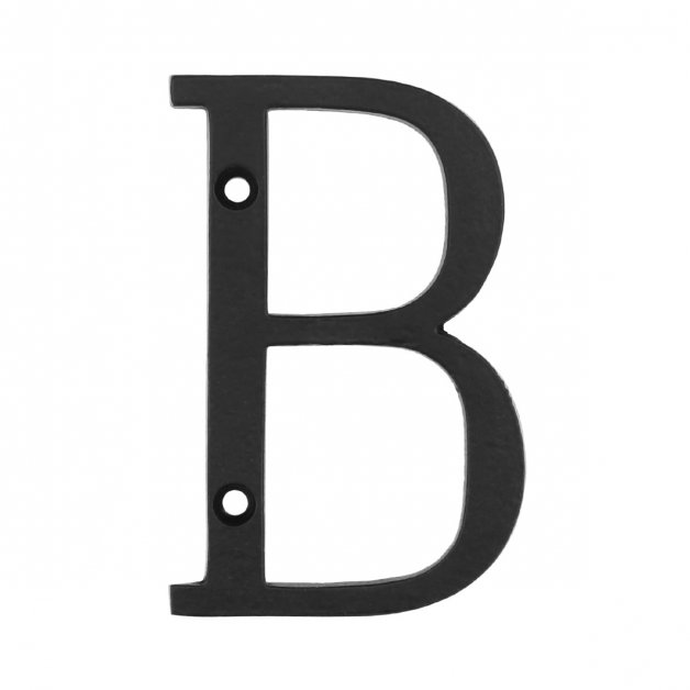 House letter B black coated metal - 76 mm