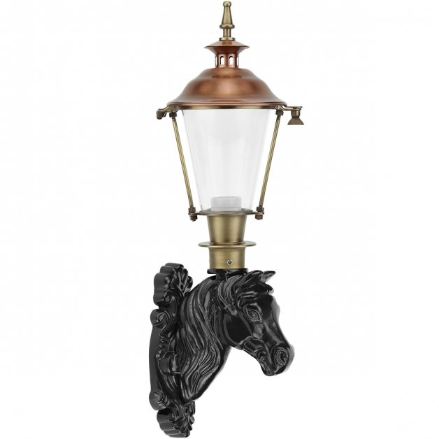 Paardenlamp Kornhorn oud koper - 72 cm