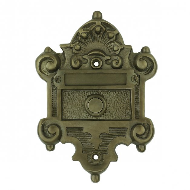 Deurbeslag Deurbellen Deurbel met naamkaart brons Netphen - 135 mm