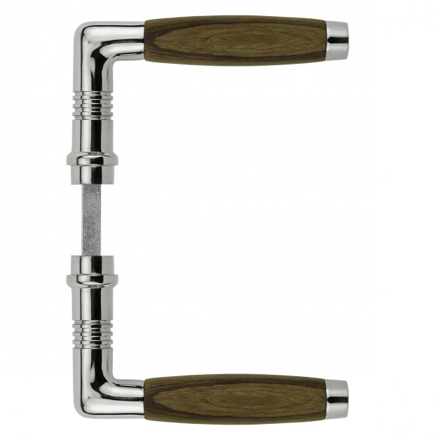 Crutch door nickel teak wood Achim - 110 mm