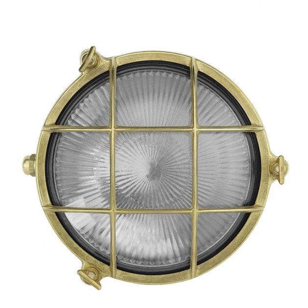 Ship lamp round brass Portsmouth - 22 cm