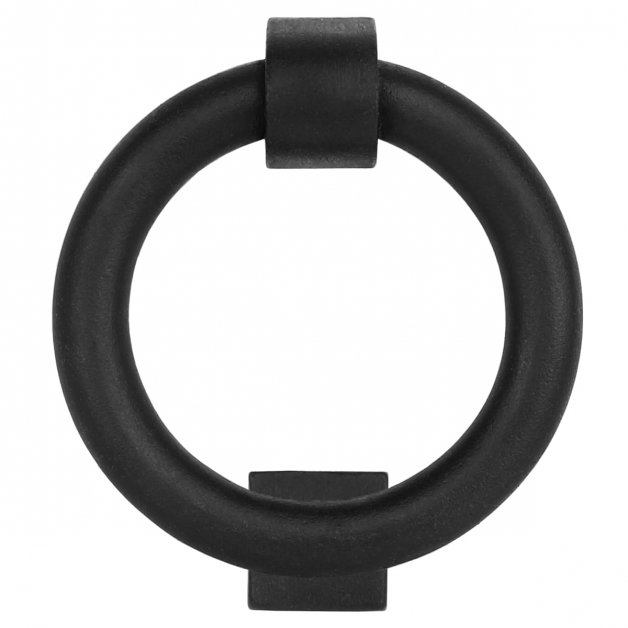 Deurklopper ring zwart ijzer Woldegk - 125 mm