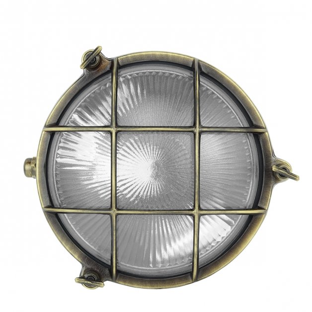 Buitenlampen Maritiem Nautisch Scheeps wandlamp rond brons Triton - 22 cm
