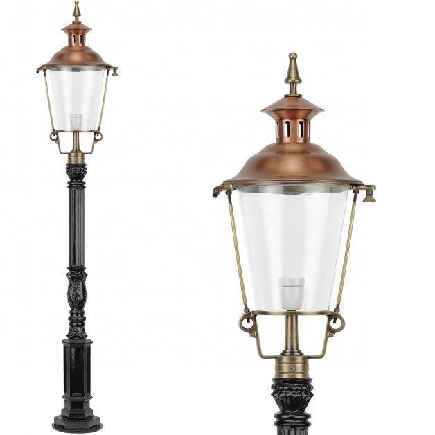 Lampe lanterne cuivre Lemselo - 173 cm