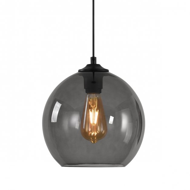 Hængelampe retro grå kugleglas Puglia - Ø 40 cm