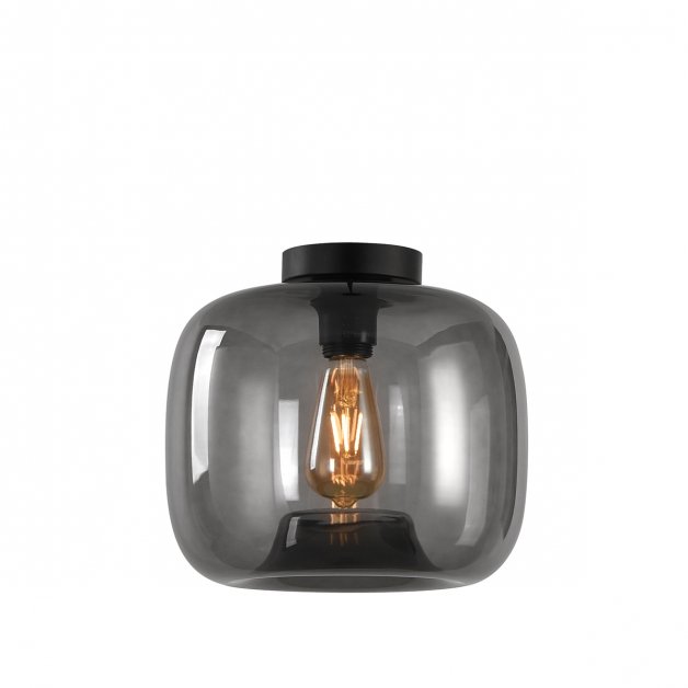 Loftlampe retro røget glas Cogne - Ø 24 cm