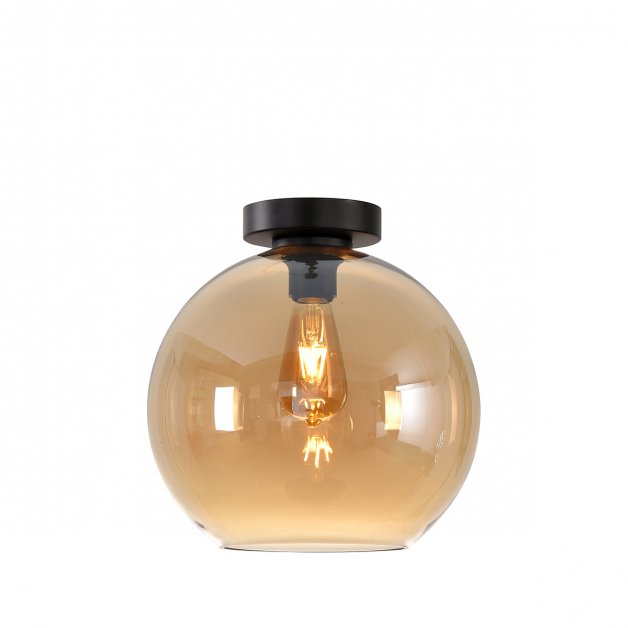 Kugellampe decke braun glas Campli - Ø 25 cm