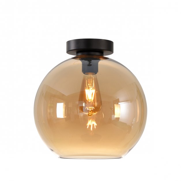 Bulb lamp ceiling amber glass Resia - Ø 40 cm