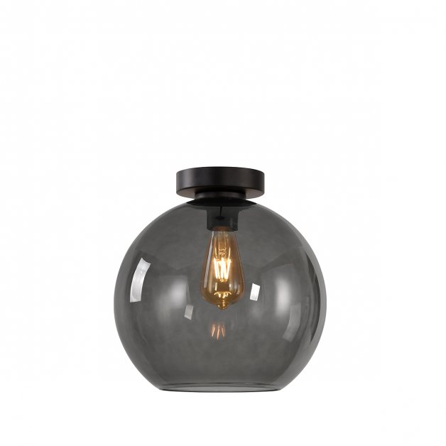 Ceiling lamp bulb grey glass Cadeo - Ø 20 cm