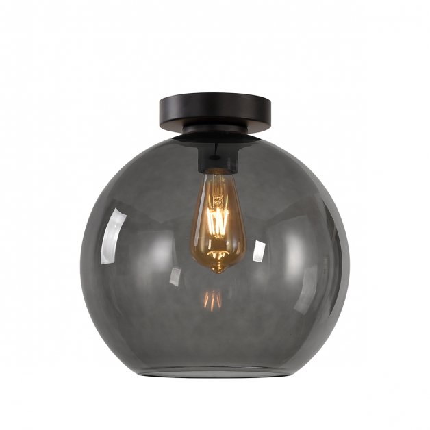 Kuglelampe loft mørkt glas Resia - Ø 40 cm