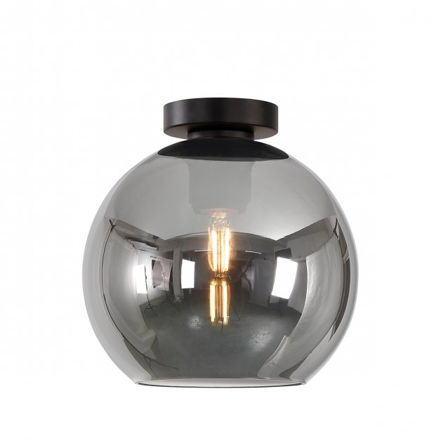 Plafonnier globe verre argenté Resia - Ø 40 cm