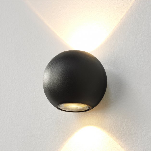 Wall lamp bulb up down black Aviano - Ø 10 cm