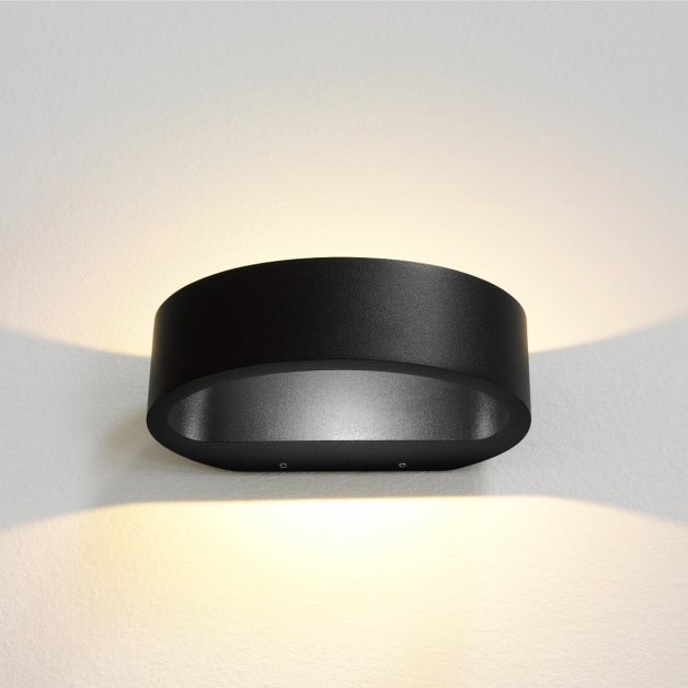 Wall lamp oval Up Down black Esine - 7 cm
