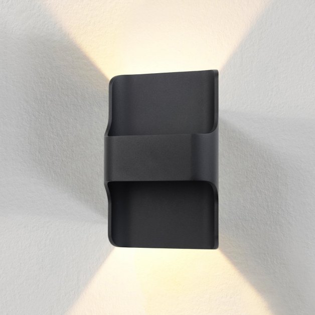 Wandverlichting Modern Muurlamp led Up Down zwart Abetone - 24 cm