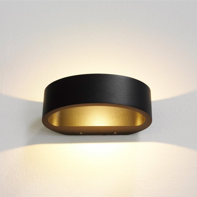 Wandverlichting Muurlamp Up Down zwart goud Esine - 7 cm