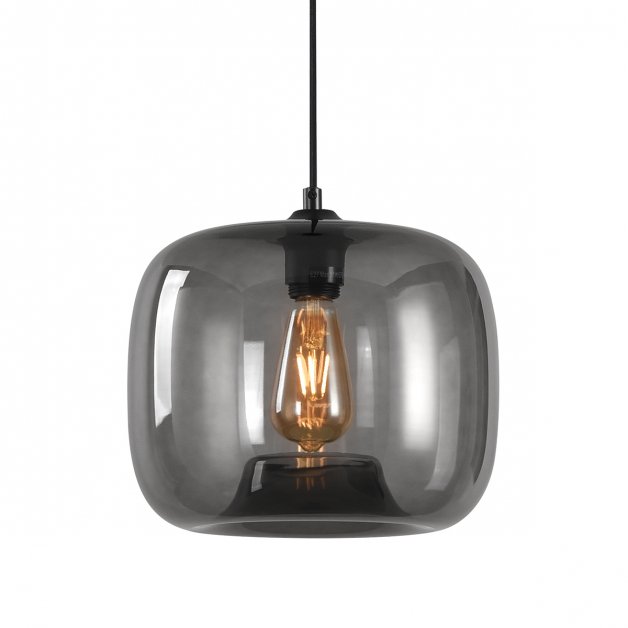 Binnenverlichting Plafondlamp rond grijs rookglas Erula - Ø 28 cm