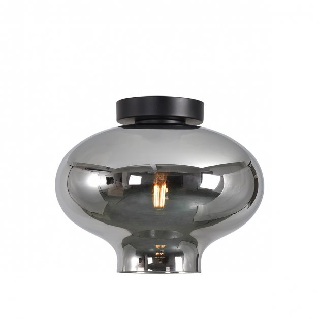 Badkamerverlichting Plafondlamp titanium glas Dozza - Ø 26.5 cm