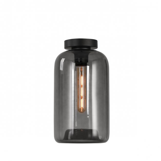 Badkamerverlichting Plafondlamp tube rookglas Capri - Ø 24 cm