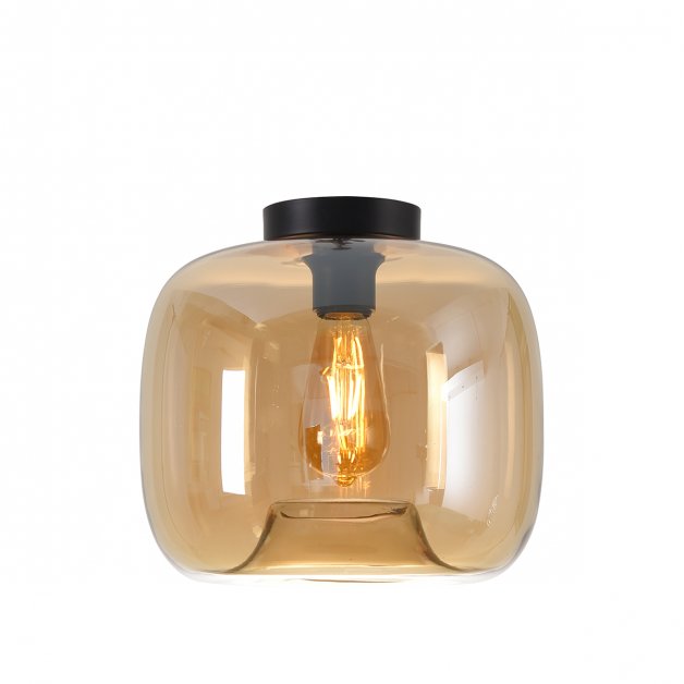 Slaapkamerverlichting Plafonniere trendy amber glas Cuneo - Ø 28 cm