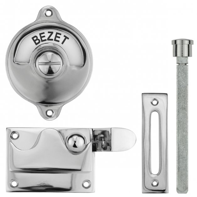 Hardware Toilet Locks Toilet lock with rotary lever chrome - Ø 60 mm