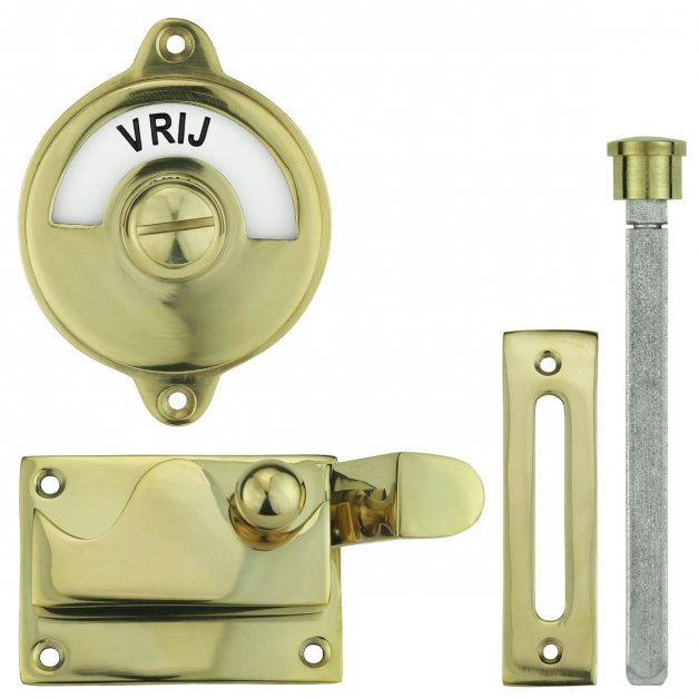 Hardware Toilet Locks Toilet lock with lever brass - Ø 60 mm