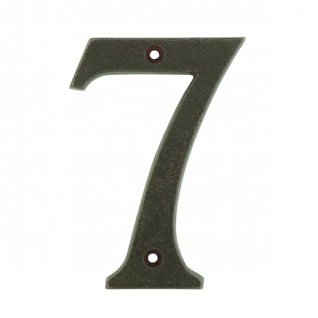 Facade Decoration Numbers & Letters Front door cipher 7 seven rustic iron - 102 mm