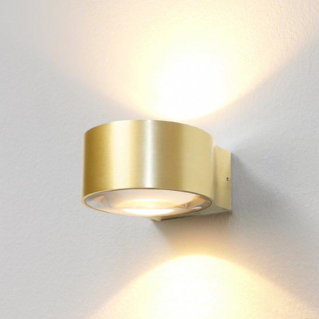Design Verlichting Wandlamp rond up down goud Bardi - 6.5 cm