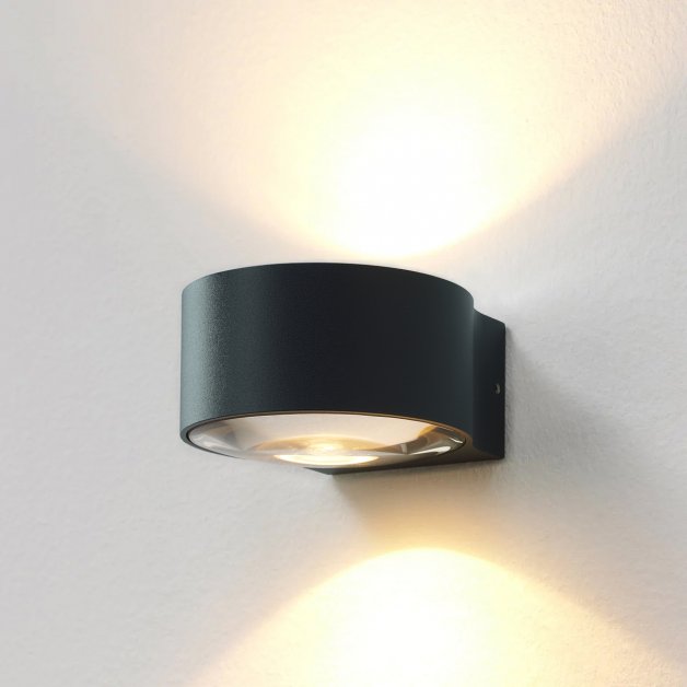 Facade Lighting Wall lamp up down anthracite Bardi - 6.5 cm