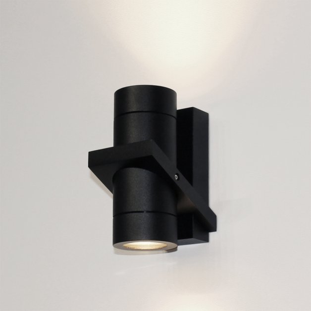 Spotverlichting Wandspot rond up down zwart Faedis - 16 cm