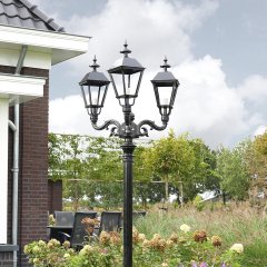 Outdoor Lighting Classic Rural Street lantern Cortenoever 3-light - 235 cm