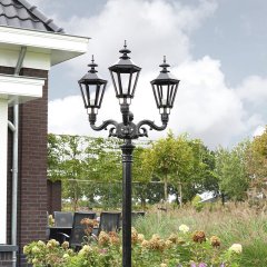 Outdoor Lighting Classic Rural Garden lantern high Emmeloord 3-light - 235 cm