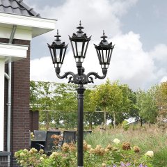 Buitenverlichting Klassiek Landelijk Buitenlantaarn oude Waalwijk 3-lichts - 235 cm