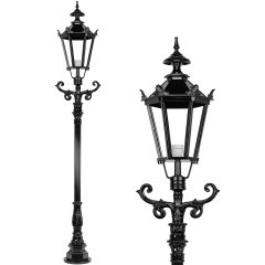 Outdoor Lighting Rural Lantern pole with crowns Avenhorn XL - 260 cm