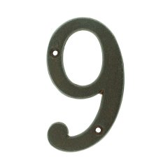 Facade Decoration Numbers & Letters House number 9 nine industrial iron - 102 mm