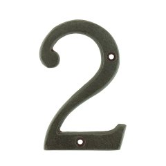 Facade Decoration Numbers & Letters House number 2 two classic metal - 98 mm