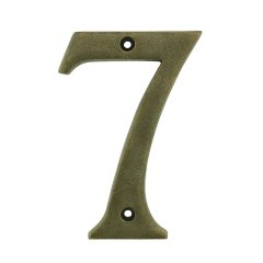 Geveldecoratie Nummers & Letters Deurnummer 7 zeven landelijk messing - 102 mm