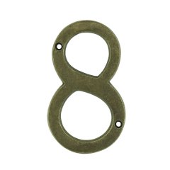 Geveldecoratie Nummers & Letters Huisdeur getal 8 acht massief brons - 102 mm